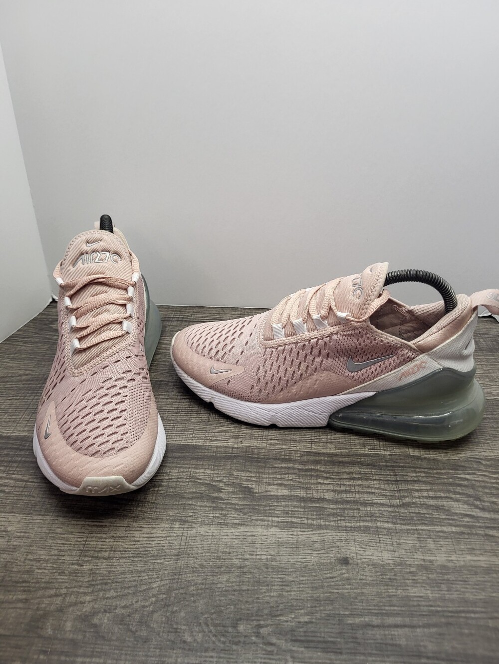 Nike Air Max 270 Pink Oxford Metallic Silver Running Shoes Women's Sneakers sz 8